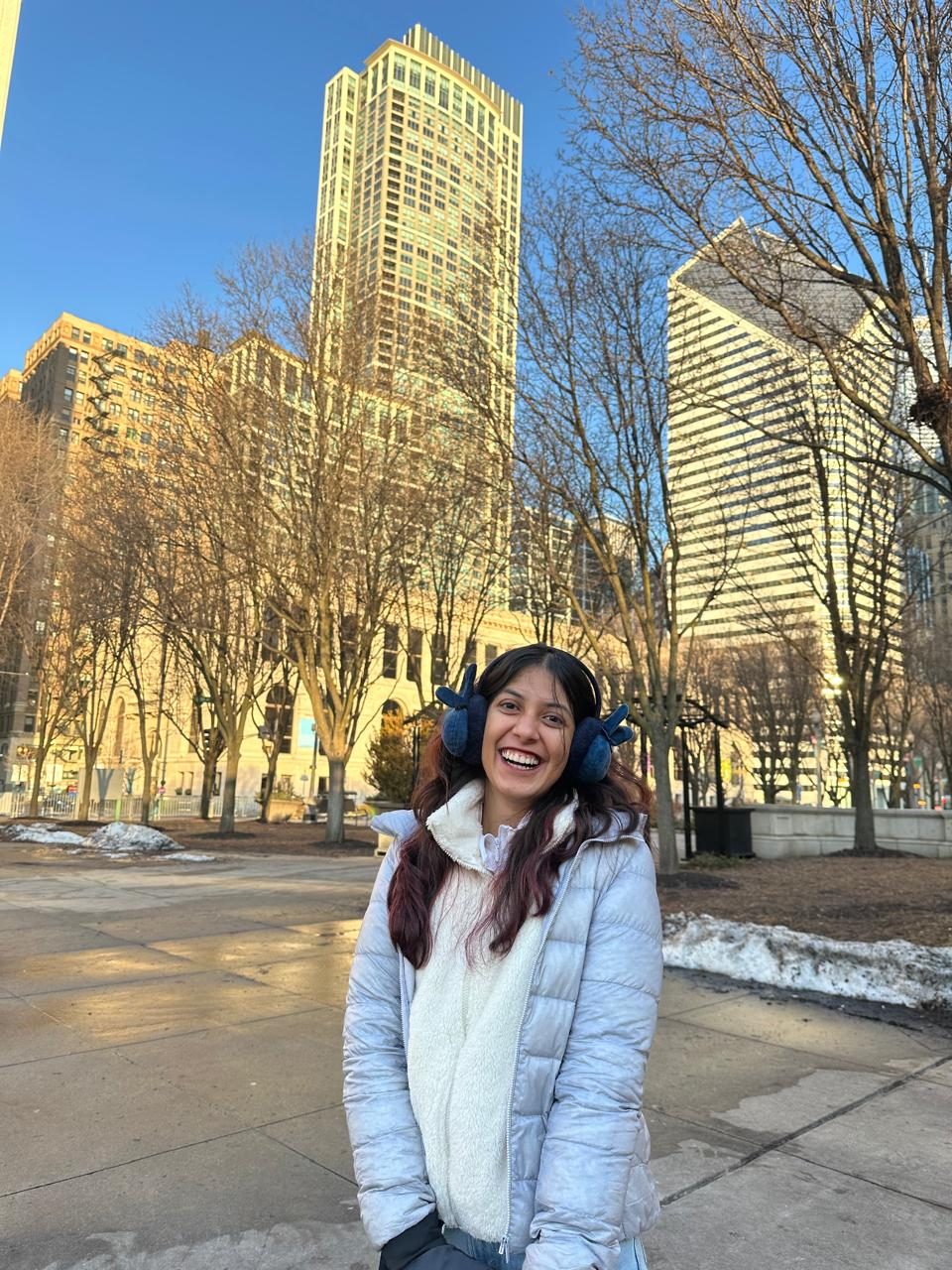 Treya on a winter morning in the city