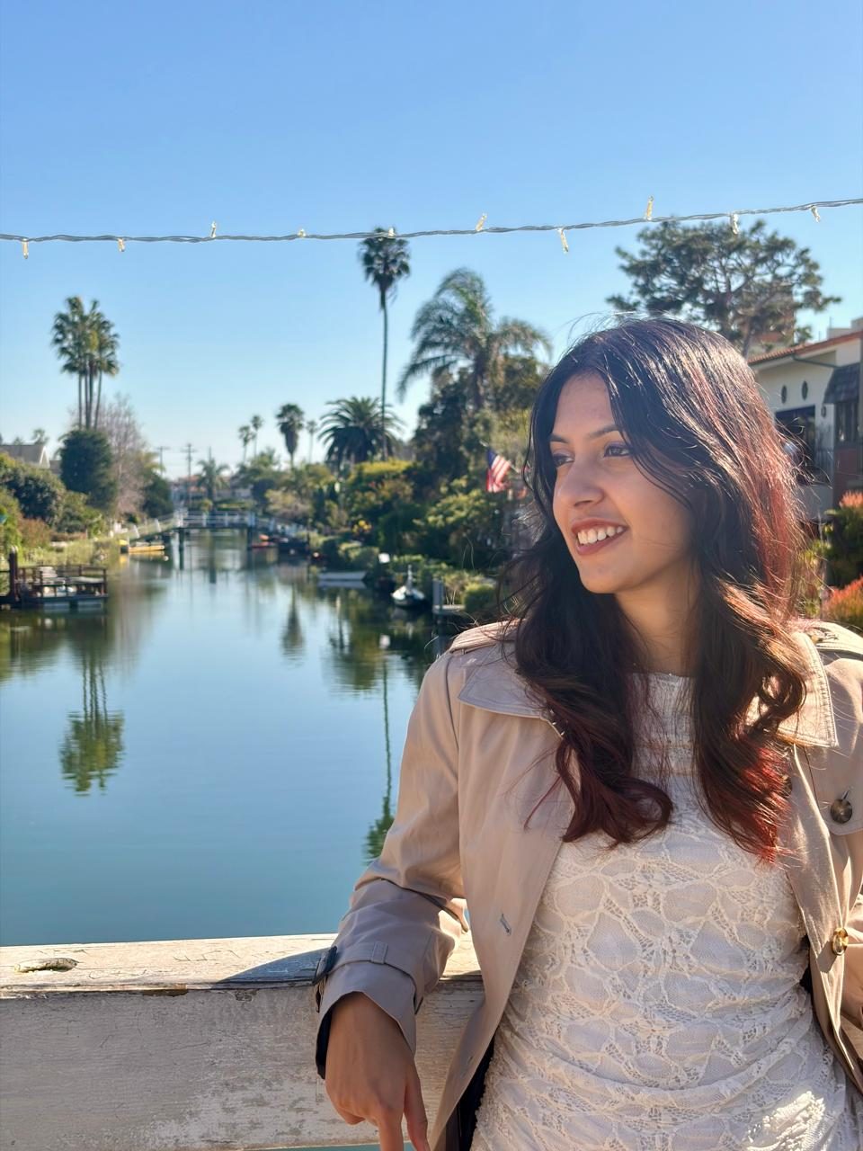 Treya by the Venice canals in California